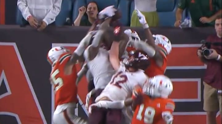 Officials ruled a Hail Mary pass a touchdown that seemed to give Virginia Tech a win over Miami. Until it didn't. Officials ruled a Hail Mary pass a touchdown that seemed to give Virginia Tech a win over Miami. Until it didn't.