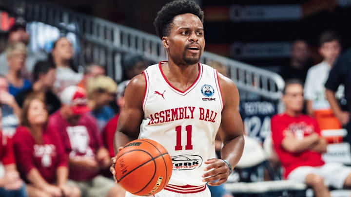 Yogi Ferrell compete for Assembly Hall, an Indiana Hoosiers alumni team, in last year's The Basketball Tournament. 
