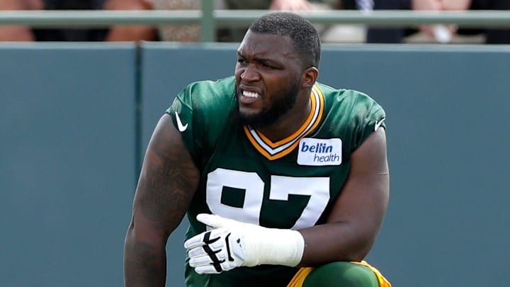 Green Bay Packers defensive lineman Kenny Clark during training camp at Ray Nitschke Field 