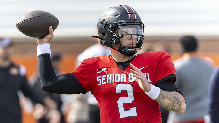 South Carolina football quarterback Spencer Rattler at the Senior Bowl