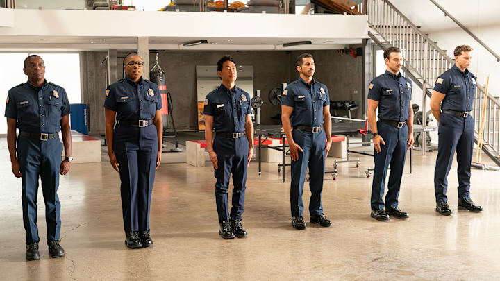 9-1-1 - “Buzzkill” - The 118 team battles an “un-bee-lievable” emergency when a trailer with millions of bees crashes on the streets of Los Angeles, unleashing a swarm. THURSDAY, SEPT. 26 (8:00-9:00 p.m. EDT) on ABC. (Disney/Christopher Willard) 
AISHA HINDS, KENNETH CHOI, RYAN GUZMAN, OLIVER STARK