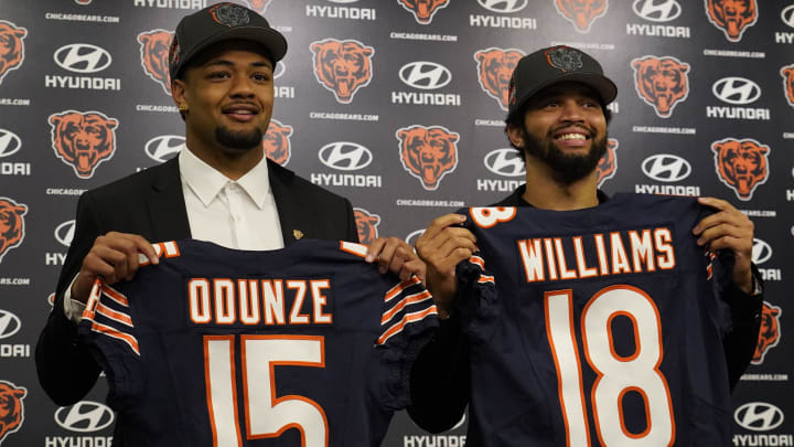 Rome Odunze and Caleb Williams have worn the uniform but haven't yet received the money. Rome Odunze and Caleb Williams have worn the uniform but haven't yet received the money.