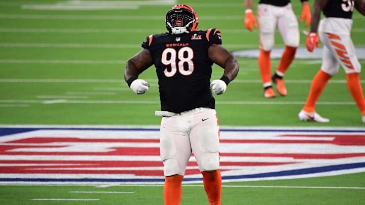 Feb 13, 2022; Inglewood, California, USA; Cincinnati Bengals defensive tackle D.J. reader (98)
