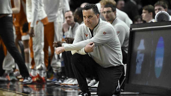 Texas Longhorns head coach Sean Miller in the first half against the BYU Cougars 