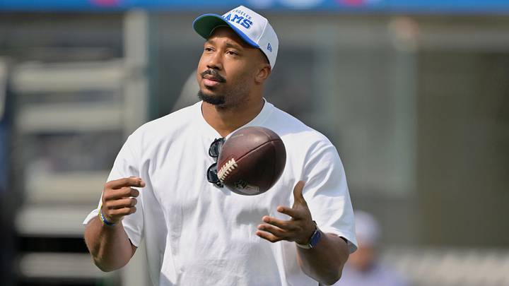 Oct 18, 2026; Inglewood, California, USA; Los Angeles Rams defensive end Myles Garrett (95) before the game against the Arizona Cardinals at SoFi Stadium. Mandatory Credit: Jayne Kamin-Oncea-Imagn Images Oct 18, 2026; Inglewood, California, USA; Los Angeles Rams defensive end Myles Garrett (95) before the game against the Arizona Cardinals at SoFi Stadium. Mandatory Credit: Jayne Kamin-Oncea-Imagn Images