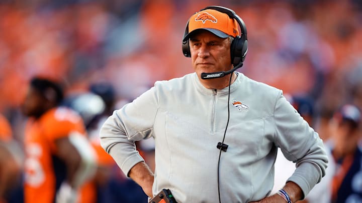 Sep 26, 2021; Denver, Colorado, USA; Denver Broncos head coach Vic Fangio in the fourth quarter