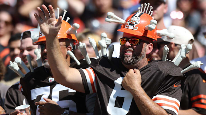 Sep 7, 2025; Cleveland, Ohio, USA; Cleveland Browns fans during the second half against the Cincinnati Bengals at Huntington Bank Field. Mandatory Credit: Scott Galvin-Imagn Images Sep 7, 2025; Cleveland, Ohio, USA; Cleveland Browns fans during the second half against the Cincinnati Bengals at Huntington Bank Field. Mandatory Credit: Scott Galvin-Imagn Images