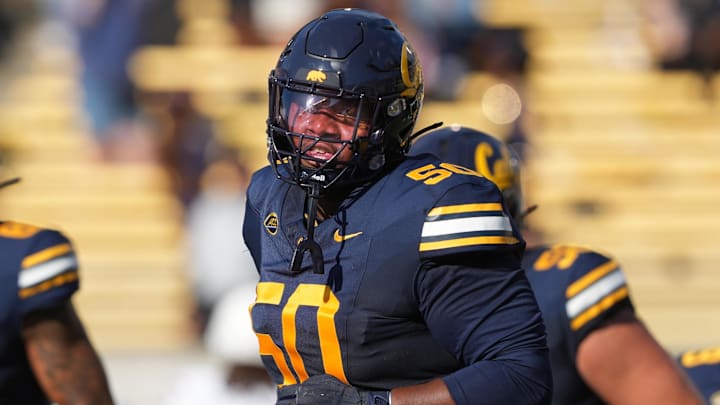 California Golden Bears offensive lineman LaJuan Owens (50) during the third quarter against the Texas Southern Tigers