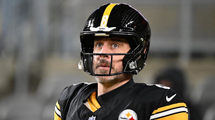 Aaron Rodgers QB Pittsburgh Steelers. Mandatory Credit: Barry Reeger-Imagn Images