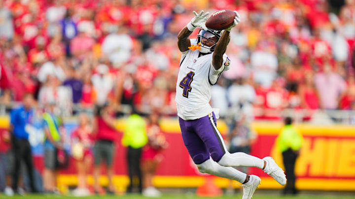 Baltimore Ravens wide receiver Zay Flowers. Baltimore Ravens wide receiver Zay Flowers.