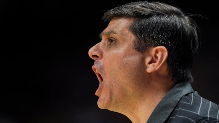 Dec 5, 2025; Cincinnati, Ohio, USA; Cincinnati Bearcats head coach Wes Miller works the sideline against the Xavier Musketeers in the first half at the Cintas Center. Mandatory Credit: Aaron Doster-Imagn Images Dec 5, 2025; Cincinnati, Ohio, USA; Cincinnati Bearcats head coach Wes Miller works the sideline against the Xavier Musketeers in the first half at the Cintas Center. Mandatory Credit: Aaron Doster-Imagn Images