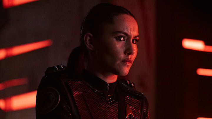 Christina Chong as La'an in Star Trek: Strange New Worlds streaming on Paramount+, 2023. Photo Credit: Michael Gibson/Paramount+