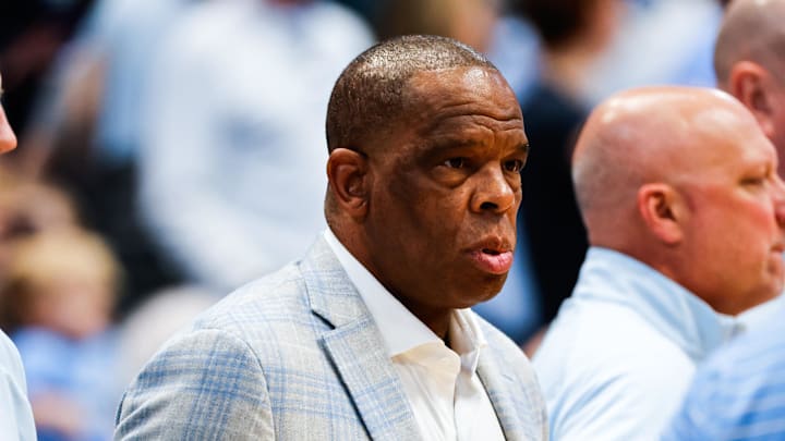 UNC basketball head coach Hubert Davis UNC basketball head coach Hubert Davis