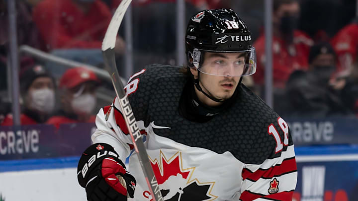 Czechia v Canada: Preliminary Round Group A - 2022 IIHF World Junior Championship - Xavier Bourgault