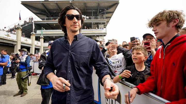 May 28, 2023: Actor and honorary race starter, Adam Driver walks the red carpet on Sunday, May 28, 2023, before the 107th running of the Indianapolis 500 at Indianapolis Motor Speedway.