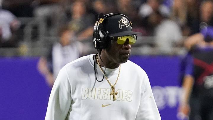Oct 4, 2025; Fort Worth, Texas, USA; Colorado Buffaloes head coach Deion Sanders on the sidelines during the first half against the TCU Horned Frogs at Amon G. Carter Stadium. Mandatory Credit: Raymond Carlin III-Imagn Images Oct 4, 2025; Fort Worth, Texas, USA; Colorado Buffaloes head coach Deion Sanders on the sidelines during the first half against the TCU Horned Frogs at Amon G. Carter Stadium. Mandatory Credit: Raymond Carlin III-Imagn Images