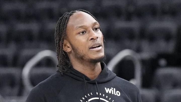 Milwaukee Bucks center Myles Turner (3) during pregame warmups before a game against the Boston Celtics at Fiserv Forum on March 2, 2026.