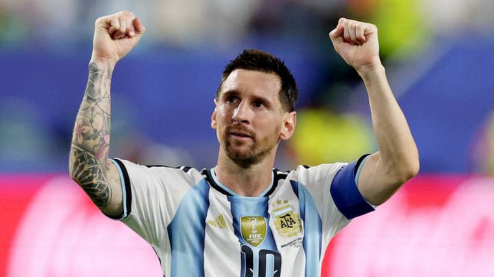 Soccer Football - FIFA World Cup 2026 - Round of 32 - Argentina v Cape Verde - Miami Stadium, Miami Gardens, Florida, U.S. - July 3, 2026 Argentina's Lionel Messi celebrates after the match as Argentina qualify for the Round of 16 stage of the World Cup REUTERS/Paul Childs     TPX IMAGES OF THE DAY