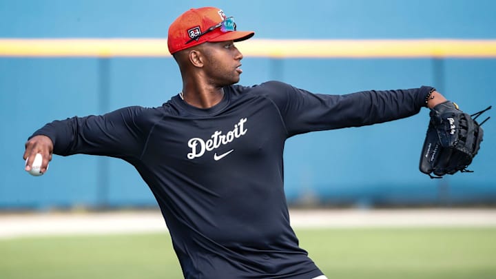 Detroit Tigers outfielder Justyn-Henry Malloy practices during spring training at TigerTown in Lakeland, Fla.