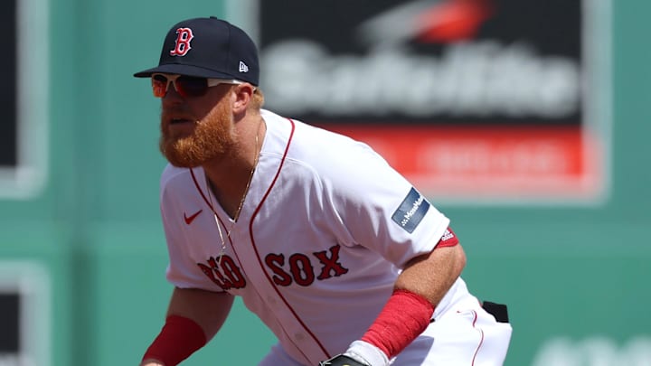 Mar 2, 2023; Fort Myers, Florida, USA; Boston Red Sox first baseman Justin Turner (2) during the