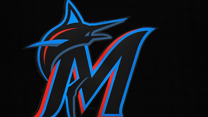May 5, 2021; Miami, Florida, USA; A general view of the Miami Marlins illuminated logo at loanDepot park during the game between the Miami Marlins and the Arizona Diamondbacks. Mandatory Credit: Jasen Vinlove-Imagn Images May 5, 2021; Miami, Florida, USA; A general view of the Miami Marlins illuminated logo at loanDepot park during the game between the Miami Marlins and the Arizona Diamondbacks. Mandatory Credit: Jasen Vinlove-Imagn Images