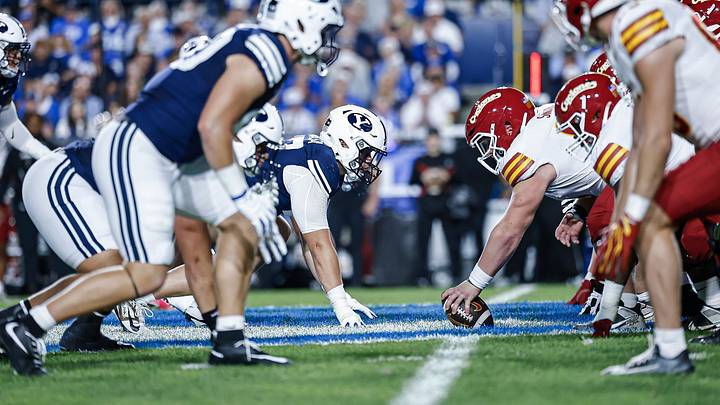BYU Football defensive line against Iowa State BYU Football defensive line against Iowa State