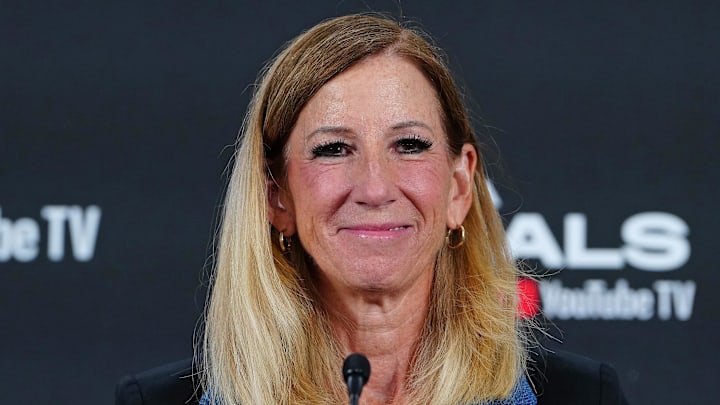 Cathy Engelbert addressed the media before the WNBA Finals