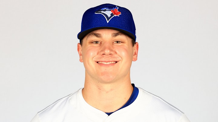 Outfielder Alan Roden is pictured during Toronto Blue Jays Photo Day at 2024 Spring Training.