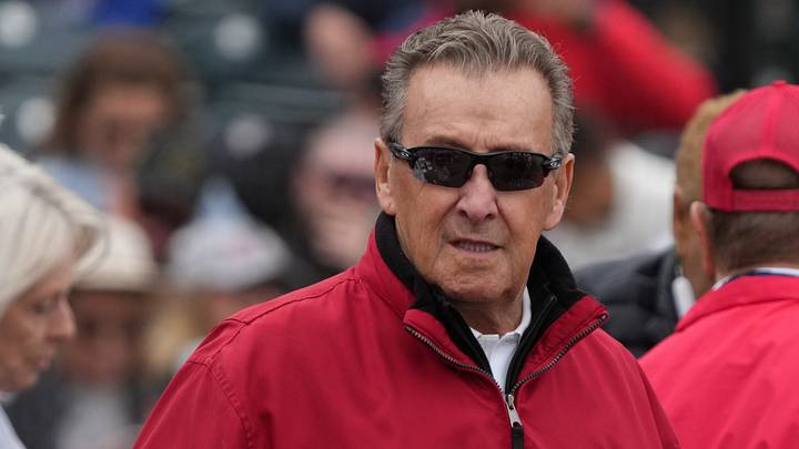 Mar 14, 2025; Tempe, Arizona, USA; Los Angeles Angels owner Arte Moreno gets ready for a game against the Kansas City Royals at Tempe Diablo Stadium. Mandatory Credit: Rick Scuteri-Imagn Images Mar 14, 2025; Tempe, Arizona, USA; Los Angeles Angels owner Arte Moreno gets ready for a game against the Kansas City Royals at Tempe Diablo Stadium. Mandatory Credit: Rick Scuteri-Imagn Images