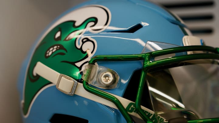 Teal Tulane Green Wave Helmet
