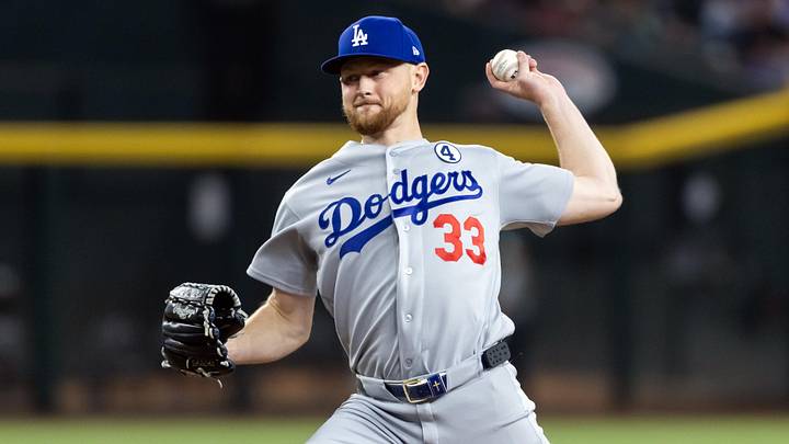 Jun 2, 2026; Phoenix, Arizona, USA; Los Angeles Dodgers pitcher Eric Lauer in the second inning against the Arizona Diamondbacks at Chase Field. Mandatory Credit: Mark J. Rebilas-Imagn Images Jun 2, 2026; Phoenix, Arizona, USA; Los Angeles Dodgers pitcher Eric Lauer in the second inning against the Arizona Diamondbacks at Chase Field. Mandatory Credit: Mark J. Rebilas-Imagn Images