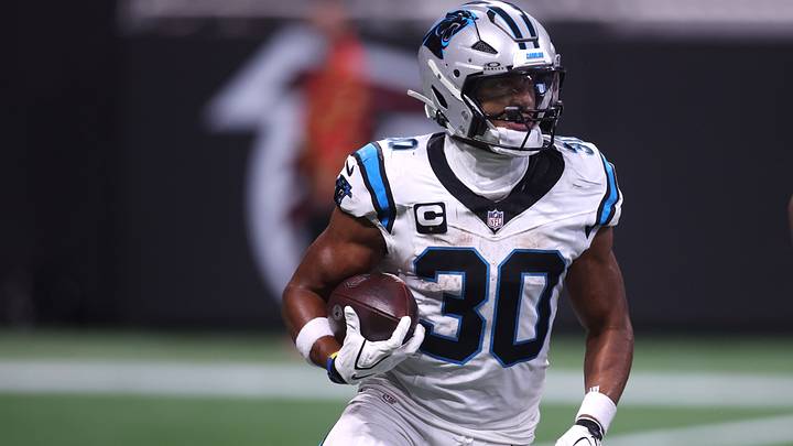 Carolina Panthers running back Chuba Hubbard (30) rushes during the fourth quarter against the Atlanta Falcons at Mercedes-Benz Stadium. Mandatory Credit: Brett Davis-Imagn Images Carolina Panthers running back Chuba Hubbard (30) rushes during the fourth quarter against the Atlanta Falcons at Mercedes-Benz Stadium. Mandatory Credit: Brett Davis-Imagn Images