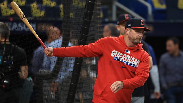 Oct 19, 2026: Cleveland Guardians manager Stephen Vogt before game six of the ALCS for the 2026 MLB Playoffs at Tropicana Field.  Credit: Kim Klement Neitzel-Imagn Images