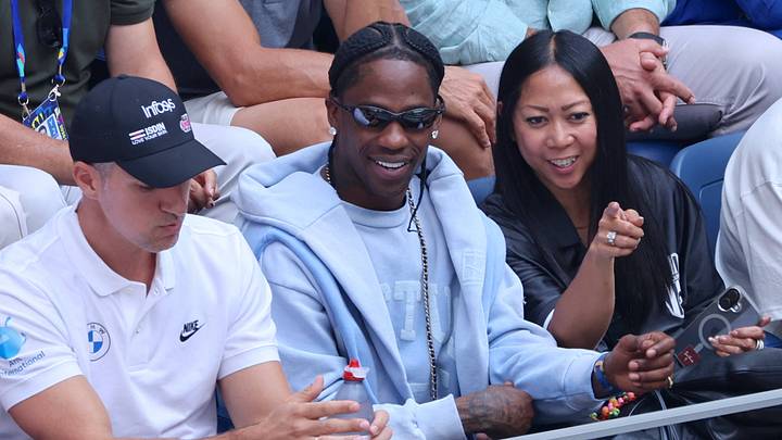 Rapper Travis Scott is attending first game of Carlos Alcaraz in this box at the US Open in New York, NY on August 31, 2026. 