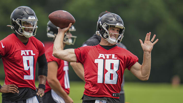 Atlanta Falcons quarterback Kirk Cousins, Michael Penix Jr.