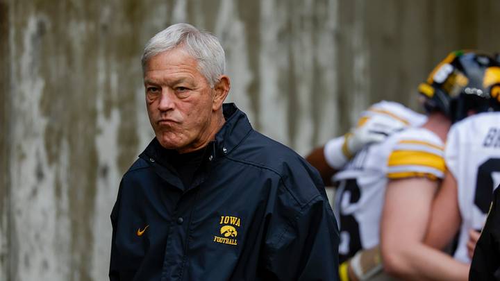Oct 9, 2026; Seattle, Washington, USA; Iowa Hawkeyes head coach Kirk Ferentz exits the locker room before pregame warmups against the Washington Huskies at Husky Stadium. Mandatory Credit: Joe Nicholson-Imagn Images Oct 9, 2026; Seattle, Washington, USA; Iowa Hawkeyes head coach Kirk Ferentz exits the locker room before pregame warmups against the Washington Huskies at Husky Stadium. Mandatory Credit: Joe Nicholson-Imagn Images