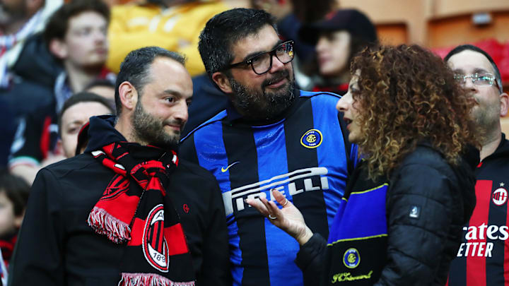 Des fans du Milan et de l'Inter