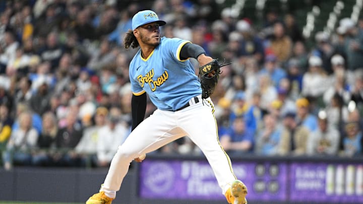 Milwaukee Brewers starting pitcher Freddy Peralta (51).