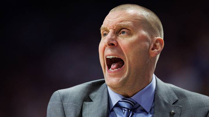 Feb 28, 2026; Lexington, Kentucky, USA; Kentucky Wildcats head coach Mark Pope yells to his players during the first half against the Vanderbilt Commodores at Rupp Arena at Central Bank Center. Mandatory Credit: Jordan Prather-Imagn Images Feb 28, 2026; Lexington, Kentucky, USA; Kentucky Wildcats head coach Mark Pope yells to his players during the first half against the Vanderbilt Commodores at Rupp Arena at Central Bank Center. Mandatory Credit: Jordan Prather-Imagn Images