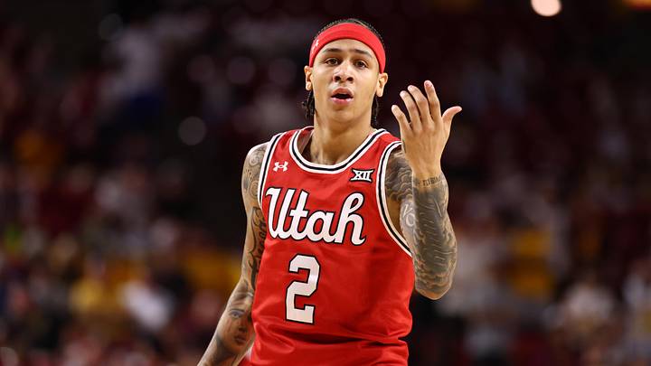 Feb 28, 2026; Tempe, Arizona, USA; Utah Utes guard Terrence Brown (2) against the Arizona State Sun Devils at Desert Financial Arena. Mandatory Credit: Mark J. Rebilas-Imagn Images Feb 28, 2026; Tempe, Arizona, USA; Utah Utes guard Terrence Brown (2) against the Arizona State Sun Devils at Desert Financial Arena. Mandatory Credit: Mark J. Rebilas-Imagn Images