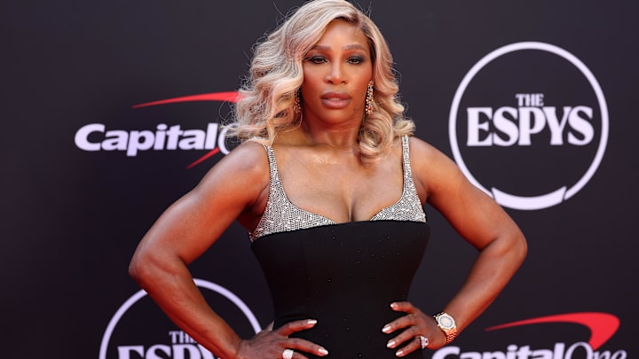 Former tennis star Serena Williams arrives on the red carpet before hosting the 2024 ESPYS at Dolby Theatre. Former tennis star Serena Williams arrives on the red carpet before hosting the 2024 ESPYS at Dolby Theatre.