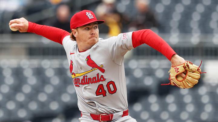 Apr 30, 2026; Pittsburgh, Pennsylvania, USA;  St. Louis Cardinals starting pitcher Hunter Dobbins (40) delivers a pitch against the Pittsburgh Pirates during the first inning at PNC Park. Mandatory Credit: Charles LeClaire-Imagn Images