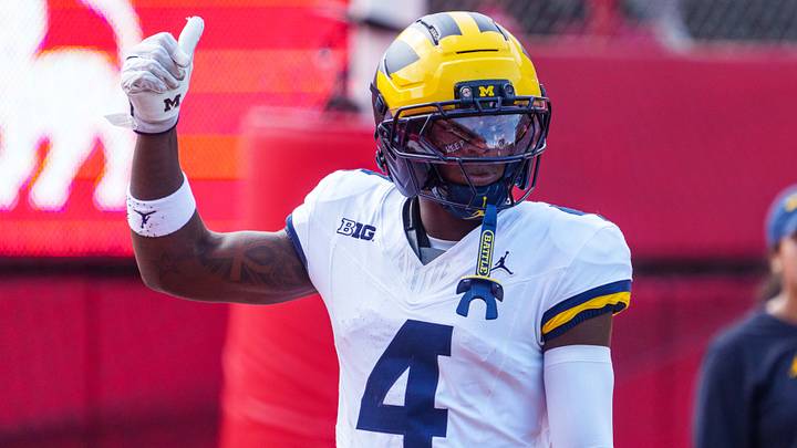 Sep 20, 2025; Lincoln, Nebraska, USA; Michigan Wolverines wide receiver Andrew Marsh (4) warms up before the game against the Nebraska Cornhuskers at Memorial Stadium. Mandatory Credit: Dylan Widger-Imagn Images Sep 20, 2025; Lincoln, Nebraska, USA; Michigan Wolverines wide receiver Andrew Marsh (4) warms up before the game against the Nebraska Cornhuskers at Memorial Stadium. Mandatory Credit: Dylan Widger-Imagn Images