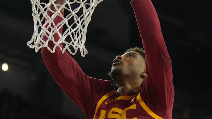 Jan 27, 2024; Los Angeles, California, USA; Southern California Trojans forward Arrinten Page (22) Jan 27, 2024; Los Angeles, California, USA; Southern California Trojans forward Arrinten Page (22)