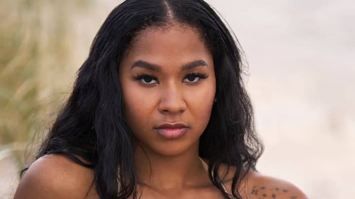 Jordan Chiles was photographed by Ben Horton at The Boca Raton. Swimsuit by I.AM.GIA. Jordan Chiles was photographed by Ben Horton at The Boca Raton. Swimsuit by I.AM.GIA.