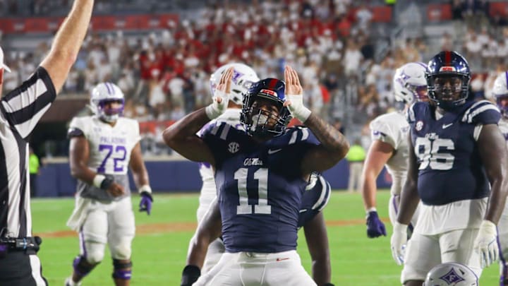 Ole Miss linebacker Chris "Pooh" Paul celebrates following a play on Saturday night against Furman. Ole Miss linebacker Chris "Pooh" Paul celebrates following a play on Saturday night against Furman.