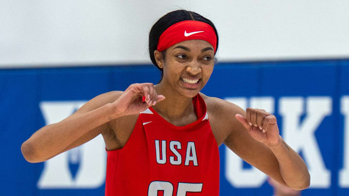 Angel Reese previewed two "USA" colorways of the Reebok Angel Reese 1.