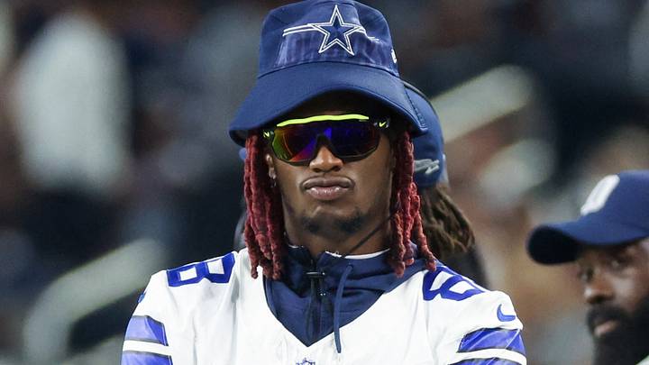 Dallas Cowboys wide receiver CeeDee Lamb on the sidelines during the first half against the Las Vegas Raiders