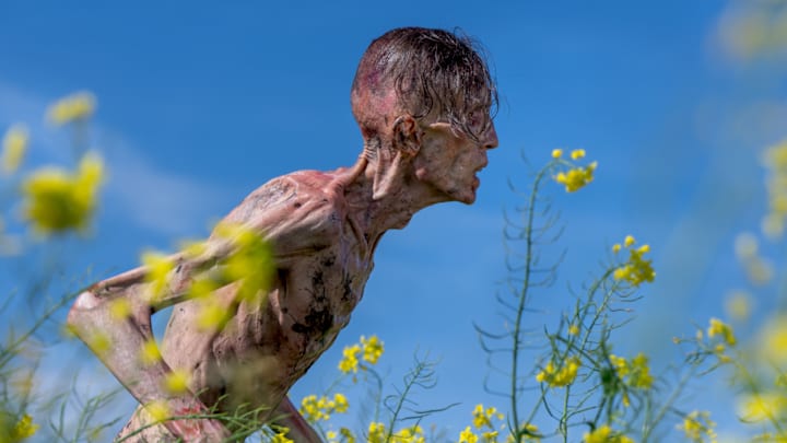 An infected in Columbia Pictures' 28 YEARS LATER.