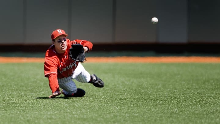 Nebraska Cornhuskers fielder makes a play